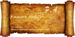 Paunert Azár névjegykártya